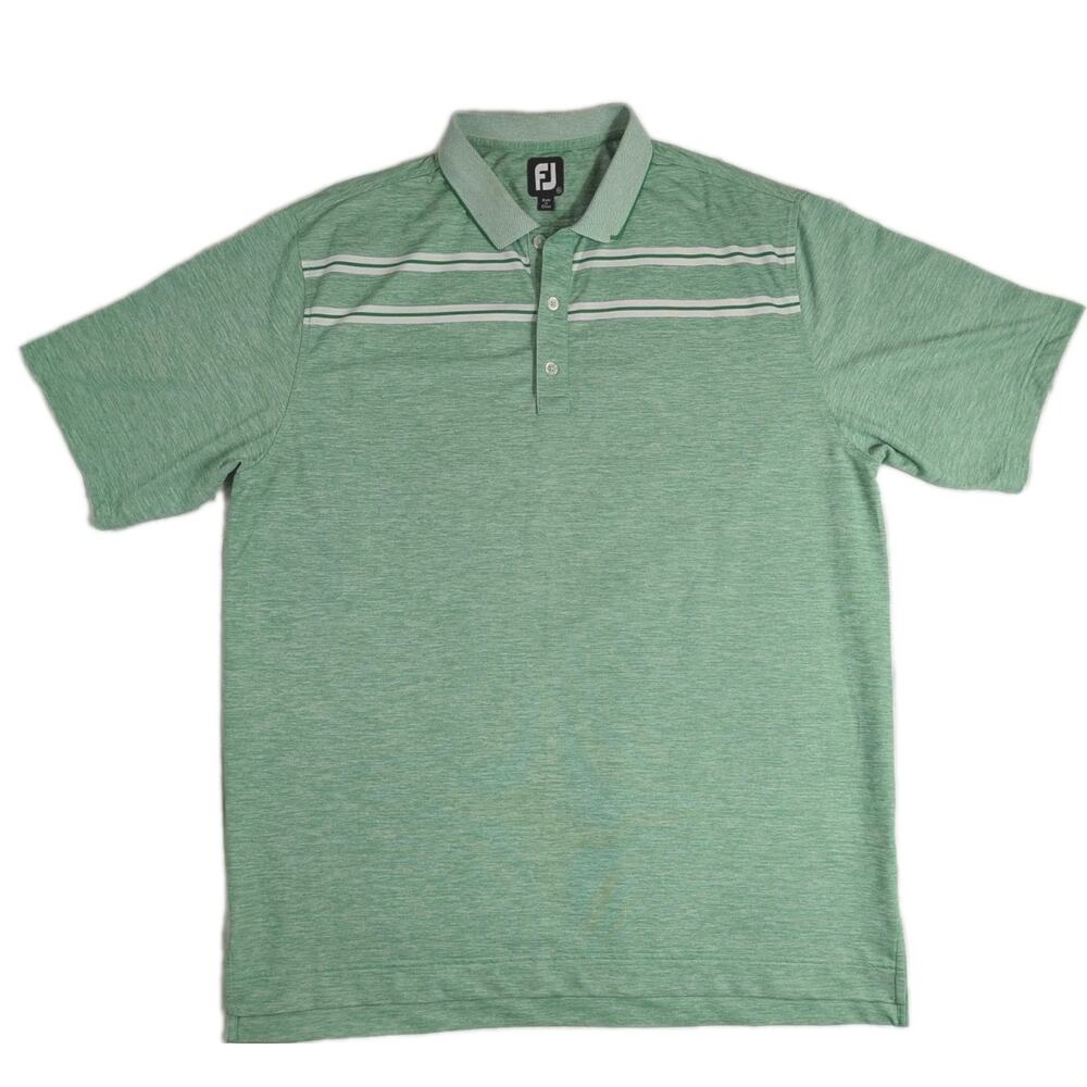FootJoy FJ LOGO Green Stretch Polo Shirt XL Extra Large Golf Performance